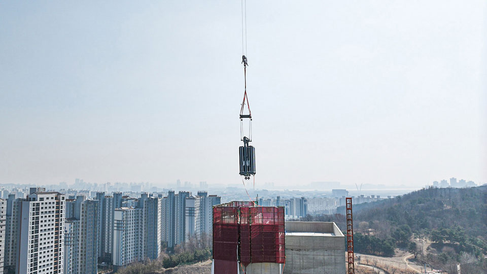 현대건설, ‘모듈러 엘리베이터’ HS 송도 센터파크 국내 첫 적용-main