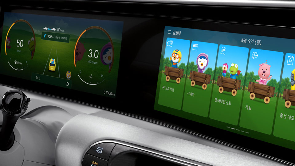 현대차, 뽀로로타요잔망루피 디스플레이 테마 3종 출시-main