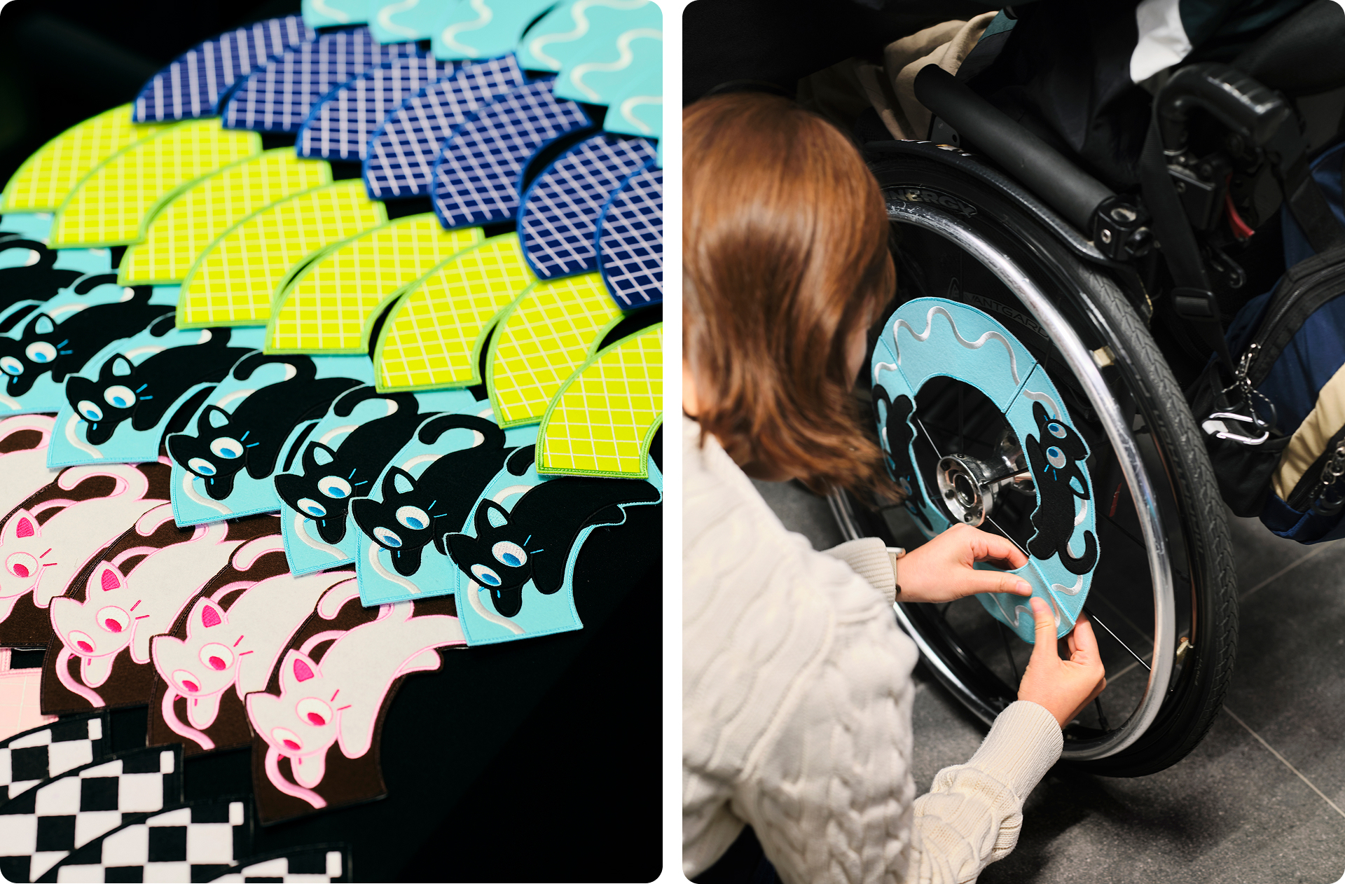 휠체어 꾸미는 모습