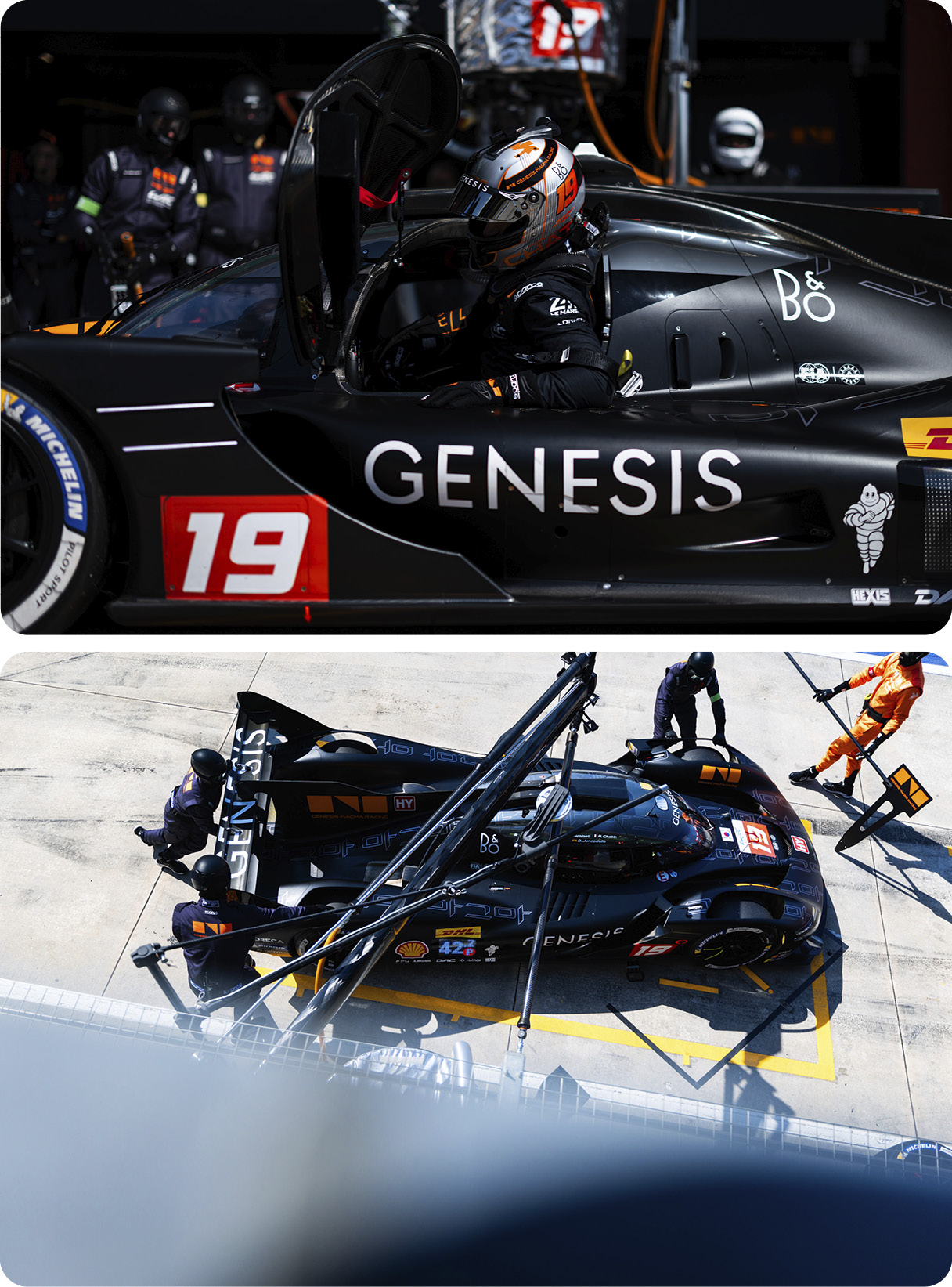 제네시스 하이퍼카를 점검 중인 모습