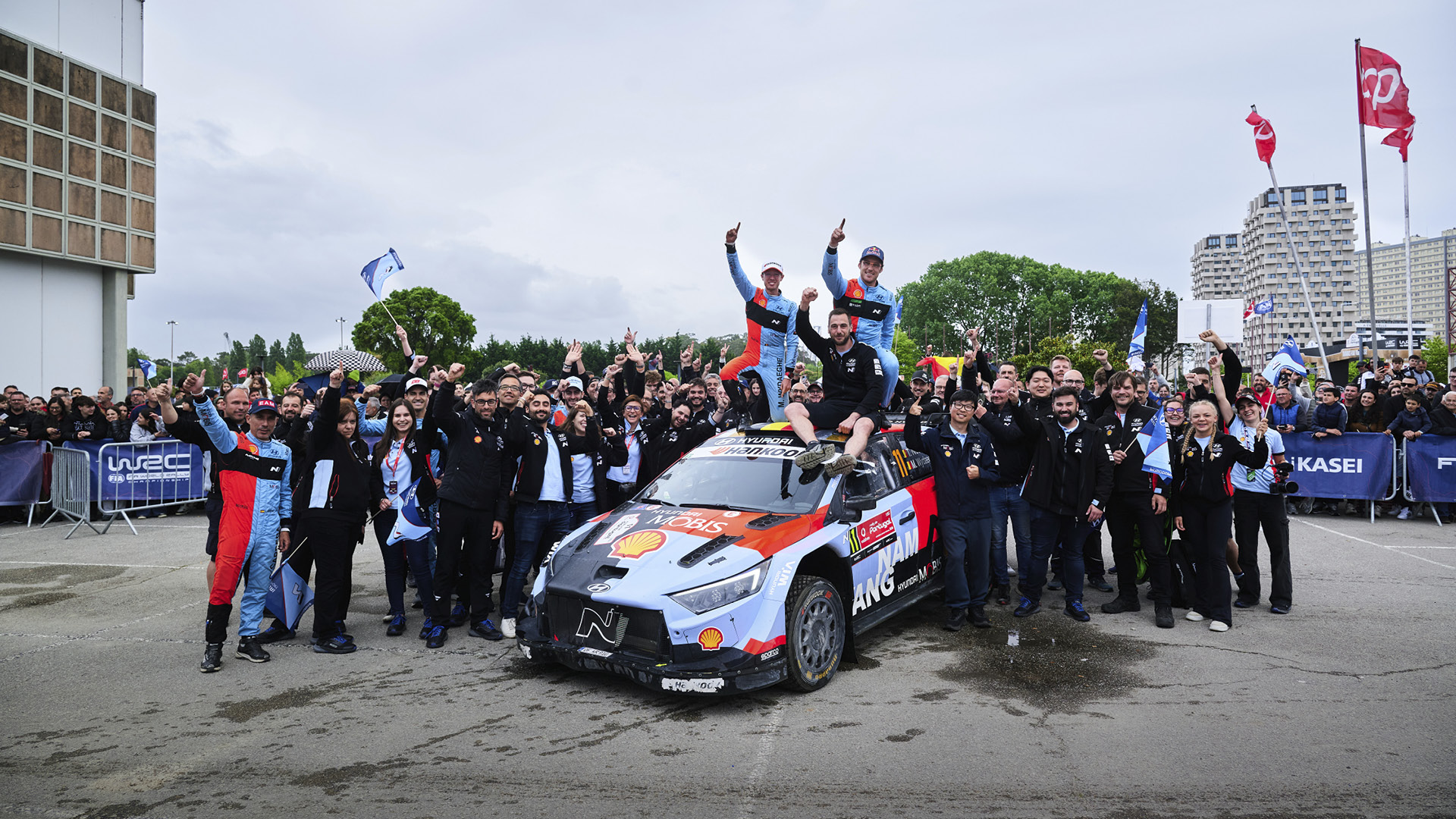 Hyundai Team Celebrate first win in 2026 WRC