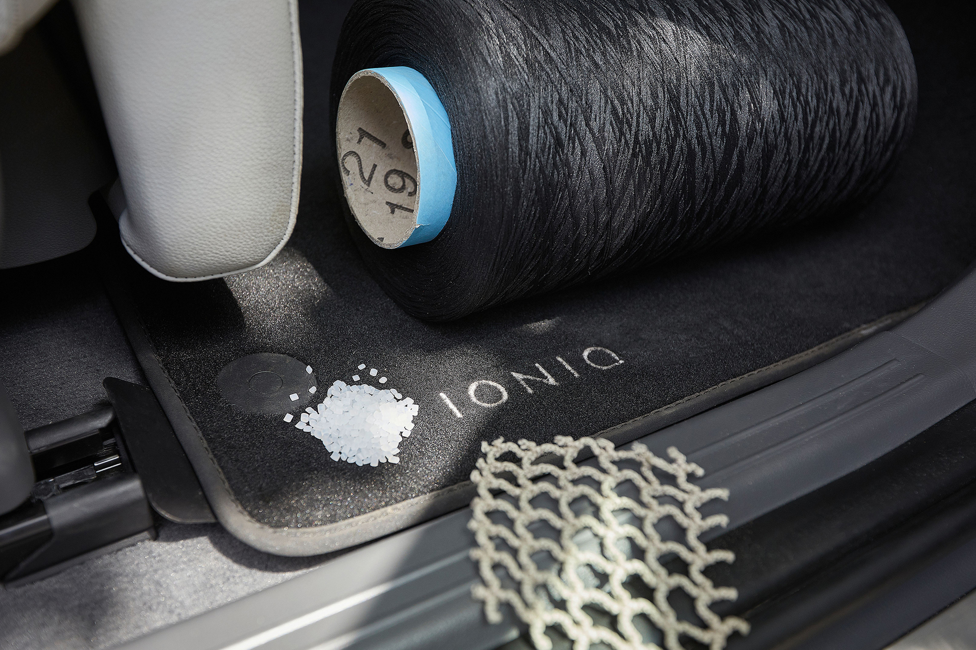 Floor mat from an IONIQ vehicle