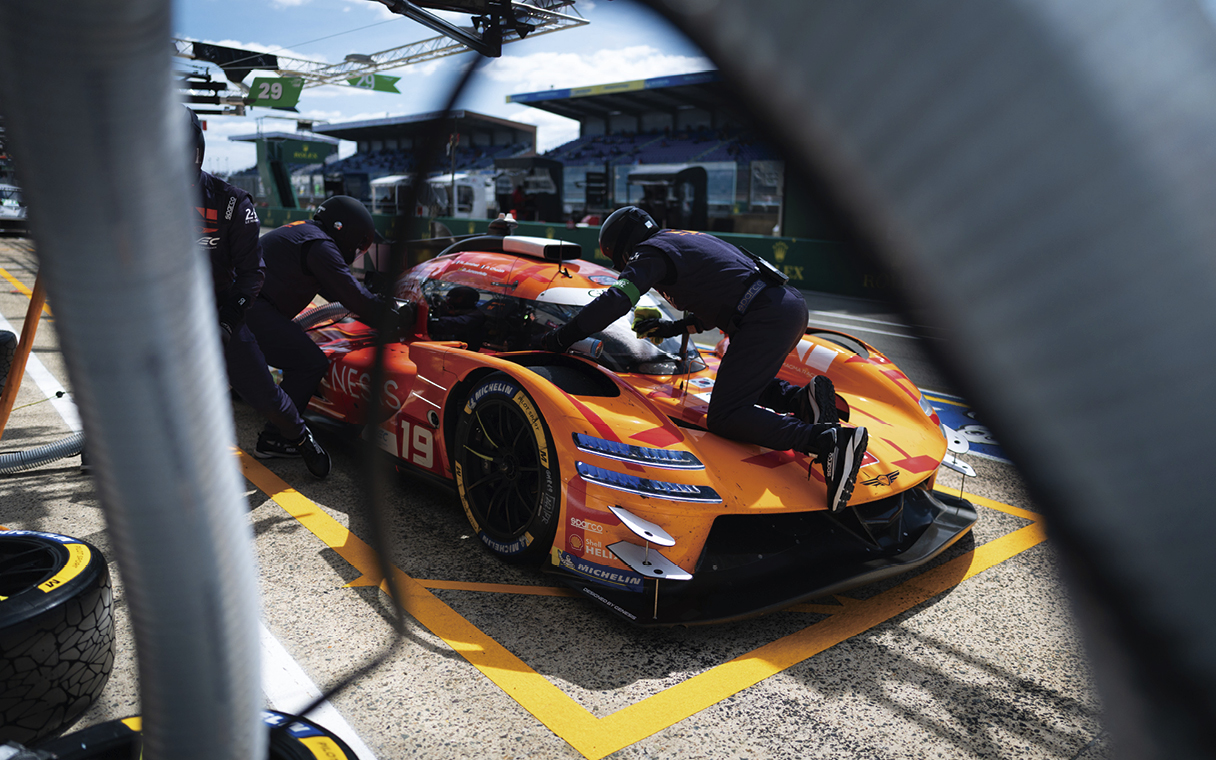 Genesis hypercar during a pit stop