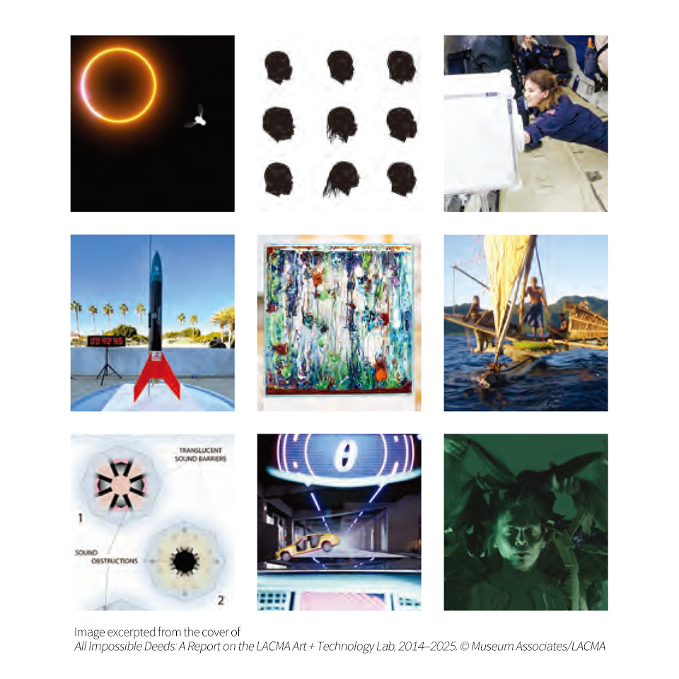 Image excerpted from the cover of All Impossible Deeds: A Report on the LACMA Art + Technology Lab, 2014–2025, © Museum Associates/LACMA